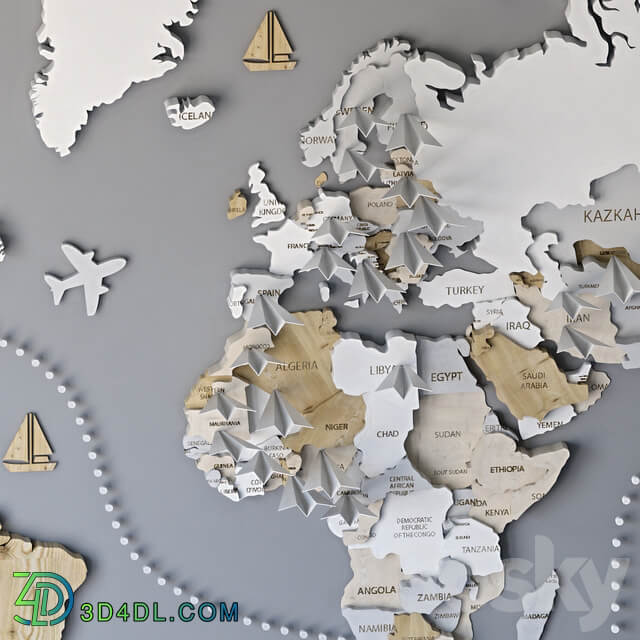 Other decorative objects 3d world map