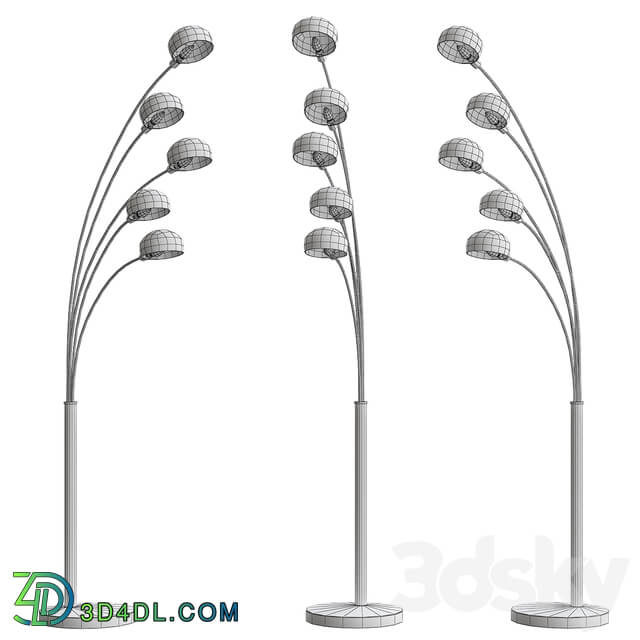 Penbrook Chrome White Arc Floor Lamp by ELK Home