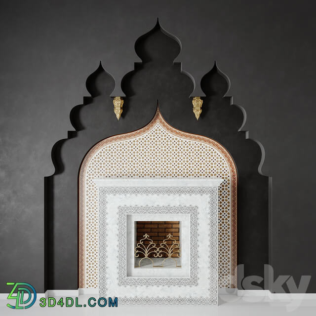 Arabic Fireplace 3D model