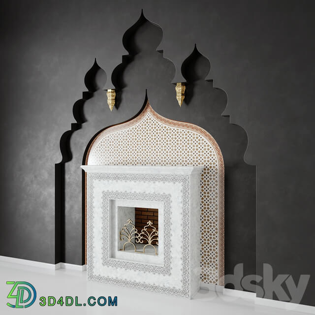 Arabic Fireplace 3D model