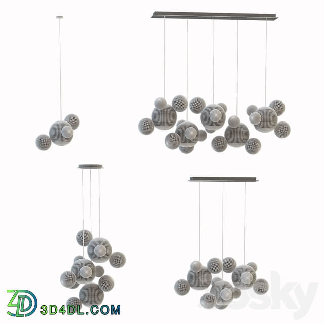 Giopato coombes chandelier milk set Pendant light 3D Models