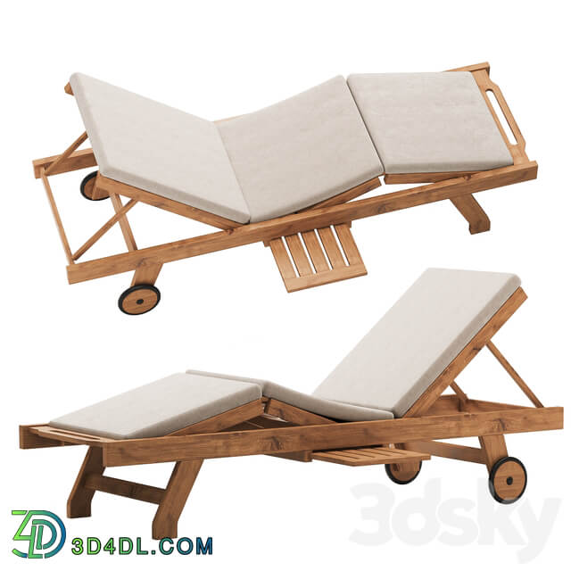 Other soft seating Cyan Teak Furniture Luxury Sun Lounger with cushion