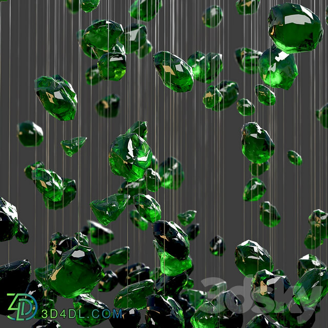 Pendant light Green Gemstone Chandelier V shape 