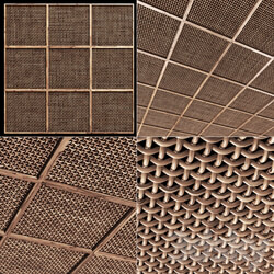 Ceiling crooked thick branch rattan n1 Ceiling of curved thick rattan branches 