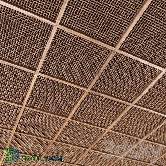 Ceiling crooked thick branch rattan n1 Ceiling of curved thick rattan branches