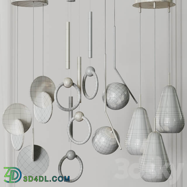 Four Pendant Lights amazing set vol. 24 Pendant light 3D Models