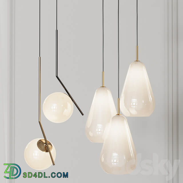 Four Pendant Lights amazing set vol. 24 Pendant light 3D Models