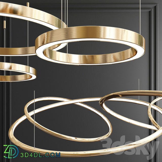 Trend Ring Chandelier 3 type Pendant light 3D Models