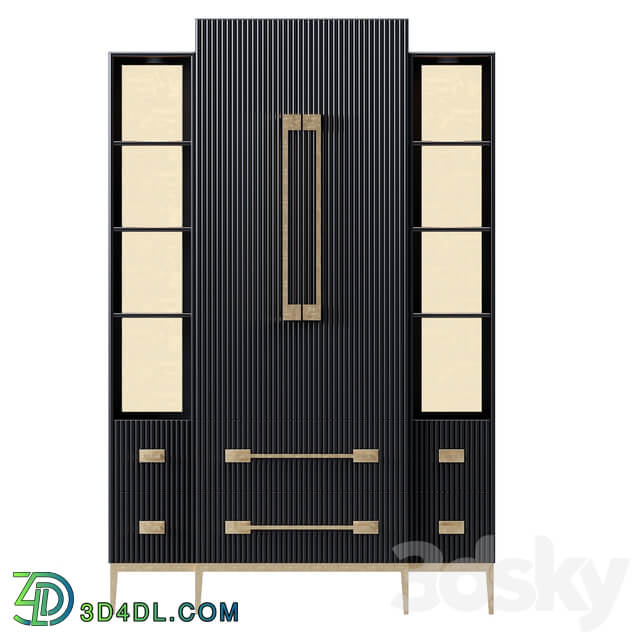 Wardrobe Display cabinets Showcase Black Satin