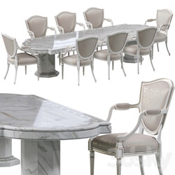 Table Chair Classic dining chair and marble table 