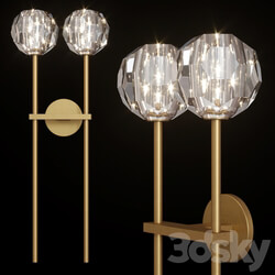 Restoration Hardware BOULE DE CRISTAL GRAND DOUBLE SCONCE Brass Pendant light 3D Models 