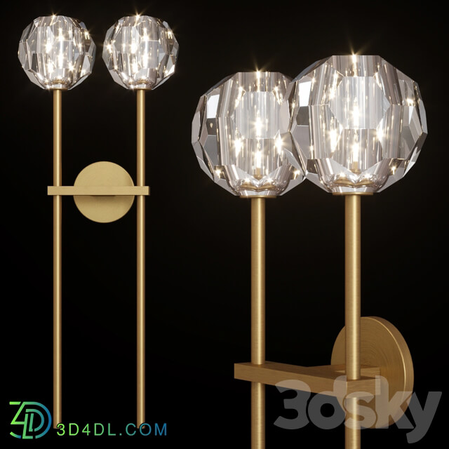 Restoration Hardware BOULE DE CRISTAL GRAND DOUBLE SCONCE Brass Pendant light 3D Models