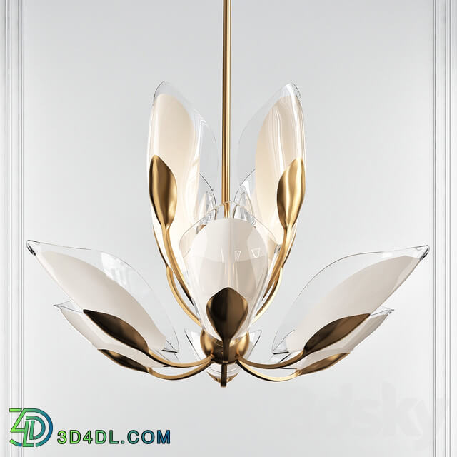 Blossom Gold Leaf 12 Light Chandelier by Hudson Valley Pendant light 3D Models