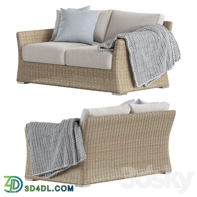 Lavita Outdoor Savannah Outdoor Wicker Two Seater Sofa