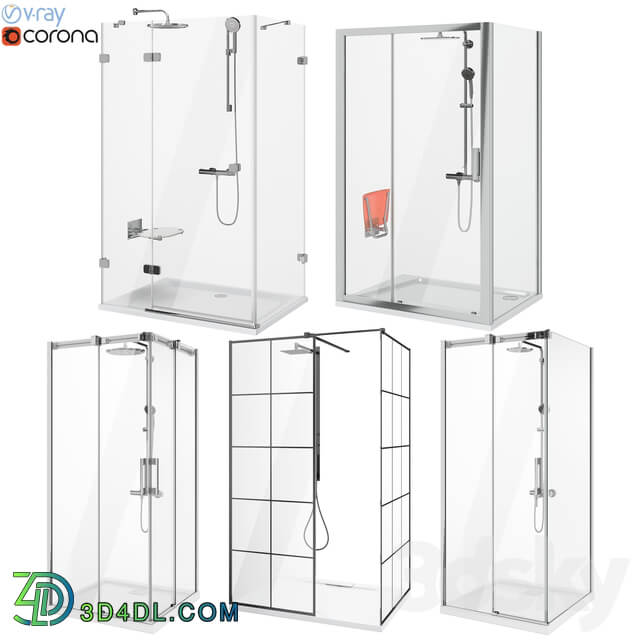 Set of shower cabins Ravak and Radaway set 89