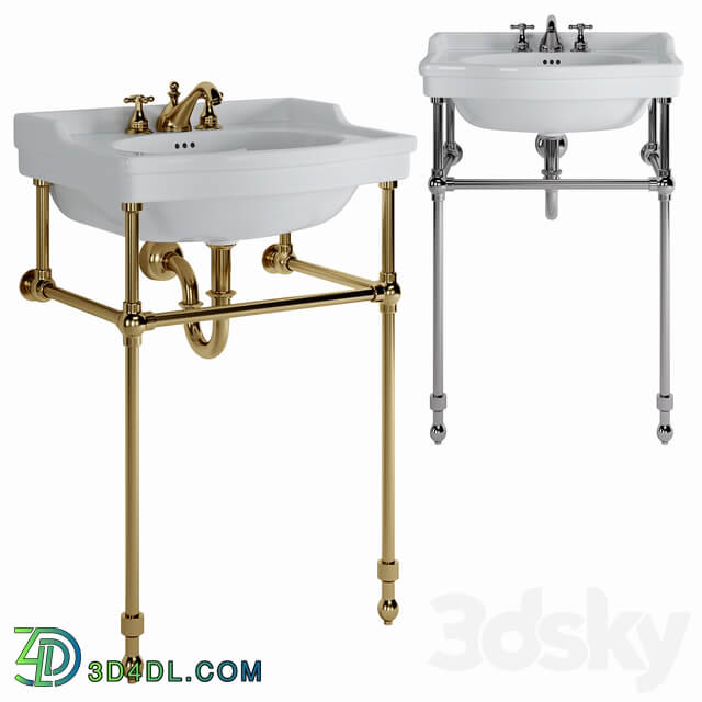 Cierra console sink with brass stand