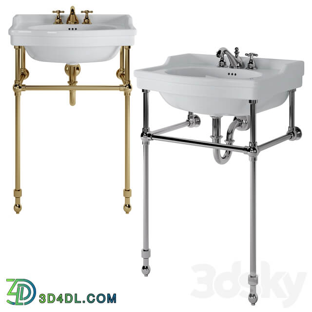 Cierra console sink with brass stand