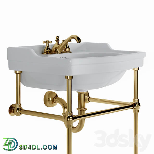 Cierra console sink with brass stand