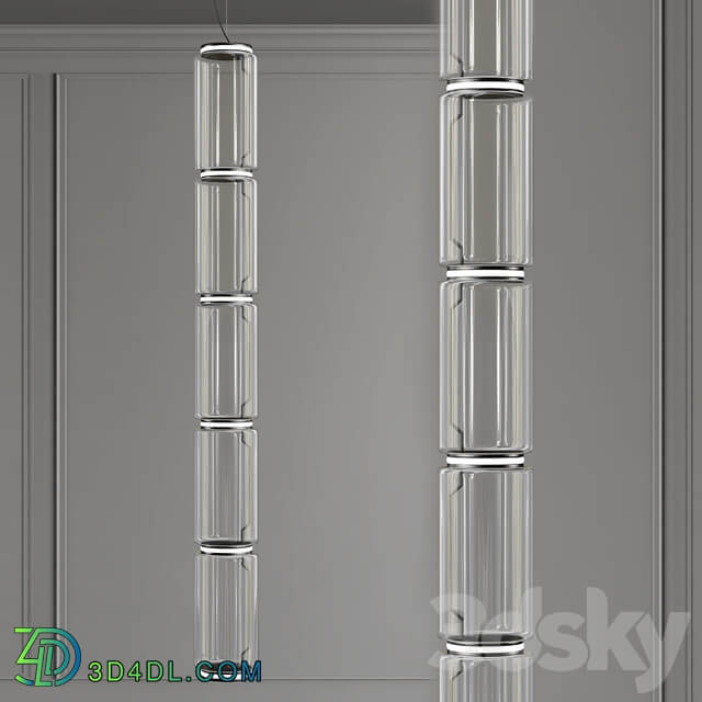 Noctambule Suspension 6 High Cylinder Pendant light 3D Models