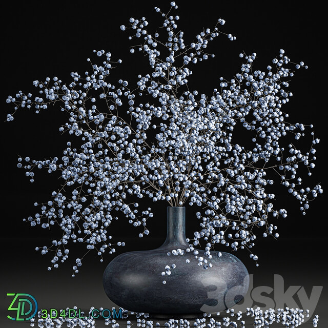 Bouquet 95. Branches berries. Branches berries vase natural decor blueberries blueberries decorative interior 3D Models