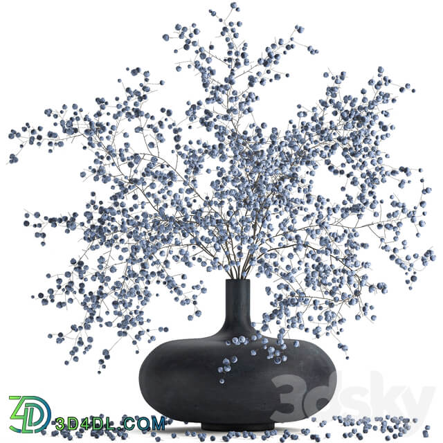 Bouquet 95. Branches berries. Branches berries vase natural decor blueberries blueberries decorative interior 3D Models