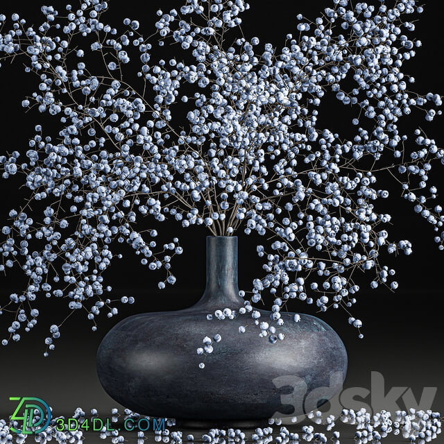 Bouquet 95. Branches berries. Branches berries vase natural decor blueberries blueberries decorative interior 3D Models