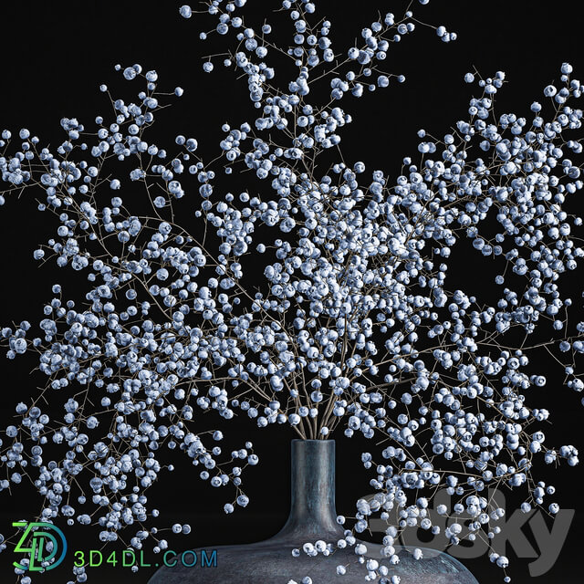 Bouquet 95. Branches berries. Branches berries vase natural decor blueberries blueberries decorative interior 3D Models