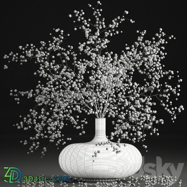 Bouquet 95. Branches berries. Branches berries vase natural decor blueberries blueberries decorative interior 3D Models