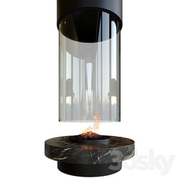 Contemporary fireplace round  
