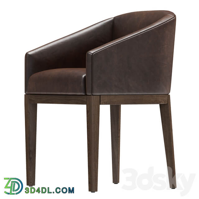 Restoration Hardware Morgan Barrelback Slope Leather Armchair