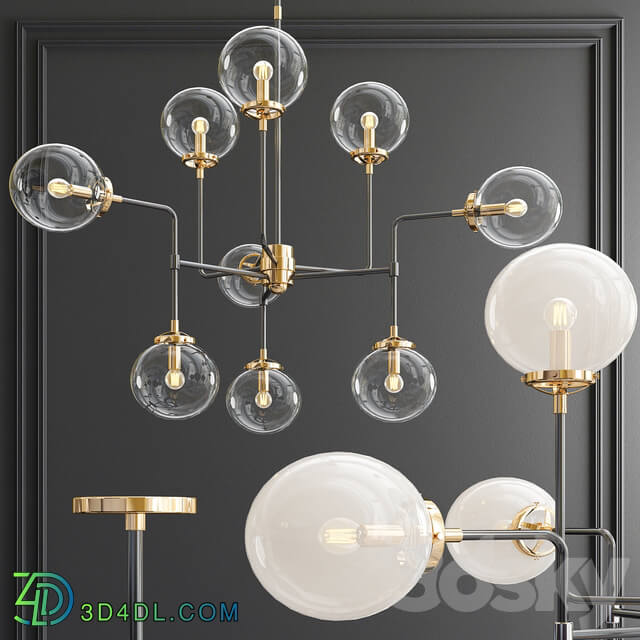 Bistro medium chandelier Pendant light 3D Models