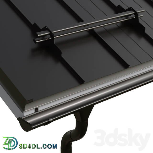 Folded roof RUUKKI Classic and gutter system