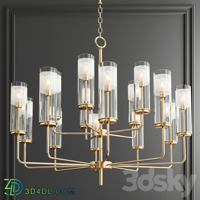 Lessman 15 Light Shaded Tiered Chandelier Pendant light 3D Models