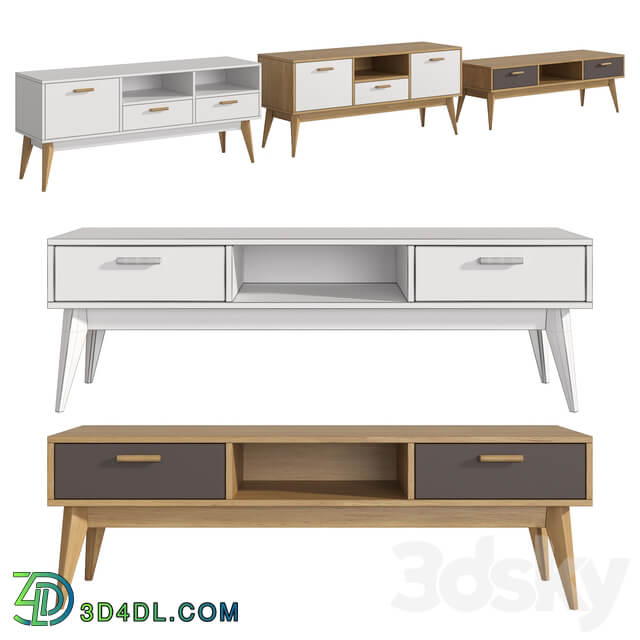 Sideboard Chest of drawer Furniture collection Nordic Scandi Snow Gray No. 2 TV stands