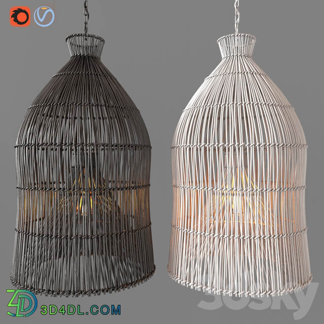 Chandelier Indonesian Fishing Baskets by Restoration Hardware