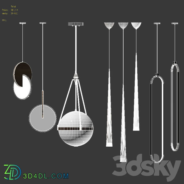 4 Pendants by Lampatron Pendant light 3D Models