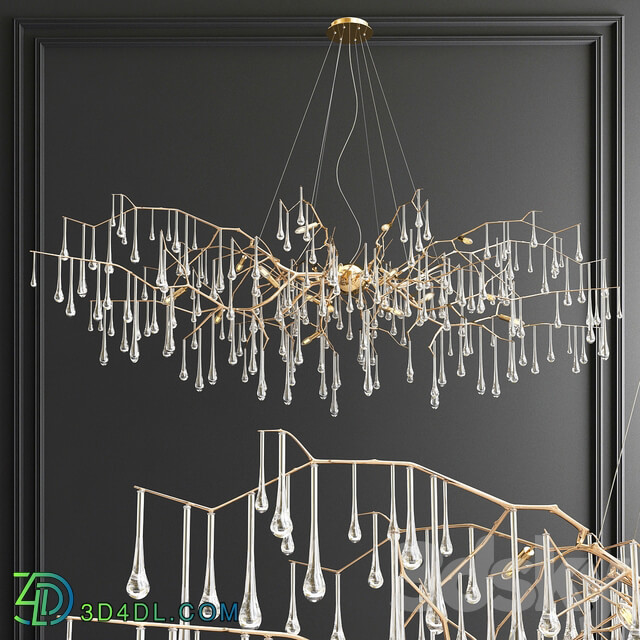 Serip Lotus Bijout Chandelier 3 types Pendant light 3D Models