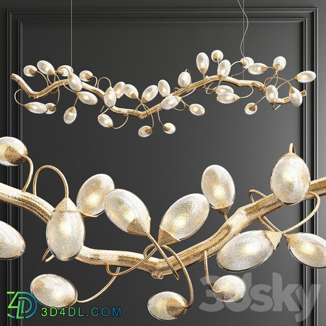 Serip Lotus Bijout Chandelier 3 types Pendant light 3D Models