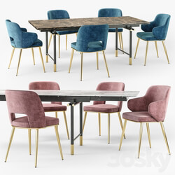 Table Chair Calligaris Monogram table Foyer chair set 