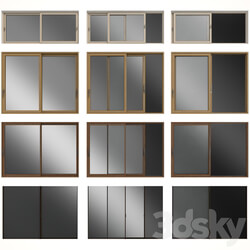 Sliding stained glass wooden windows doors 