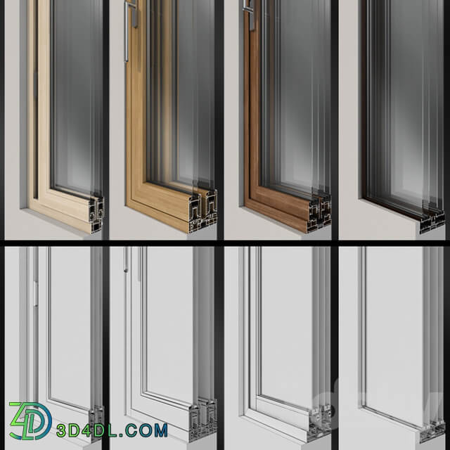 Sliding stained glass wooden windows doors