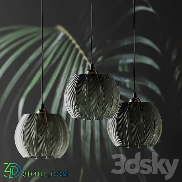 Louis Green Glass Pendant Light from Beaumonde Pendant light 3D Models