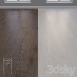 Parquet Oak 2 types layout Christmas tree chevron and linear setduo25 