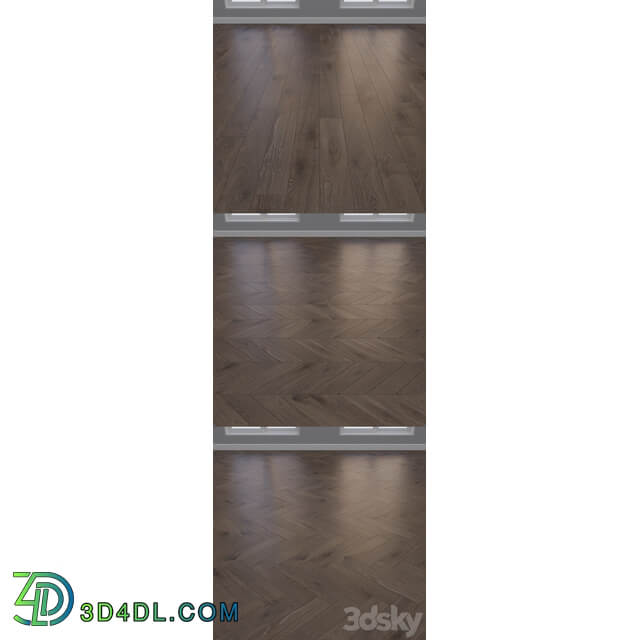 Parquet Oak 2 types layout Christmas tree chevron and linear setduo25