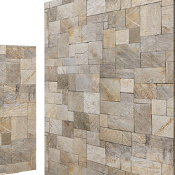 Mix Travertine French Pattern Stone Wall Floor 6K High Resolution Tileable 