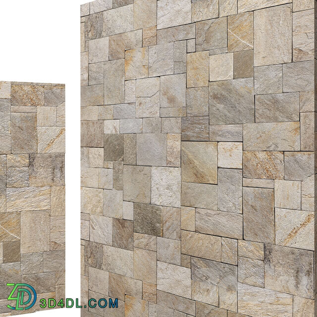 Mix Travertine French Pattern Stone Wall Floor 6K High Resolution Tileable