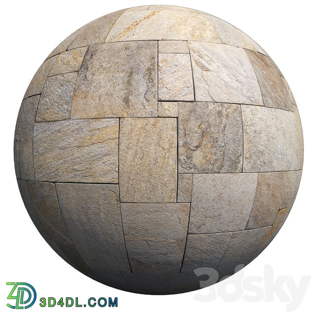 Mix Travertine French Pattern Stone Wall Floor 6K High Resolution Tileable