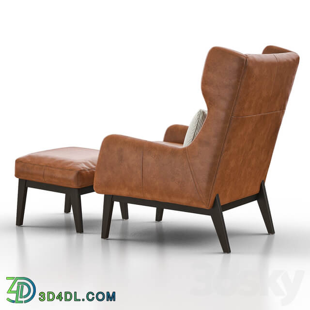 Ryder Leather Chair with Ottoman