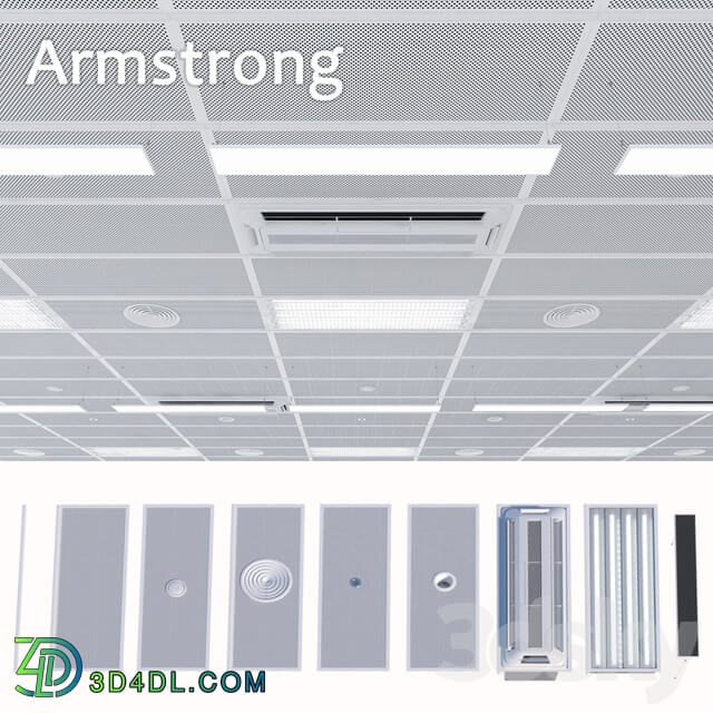 Armstrong ceiling system with a set of elements 2