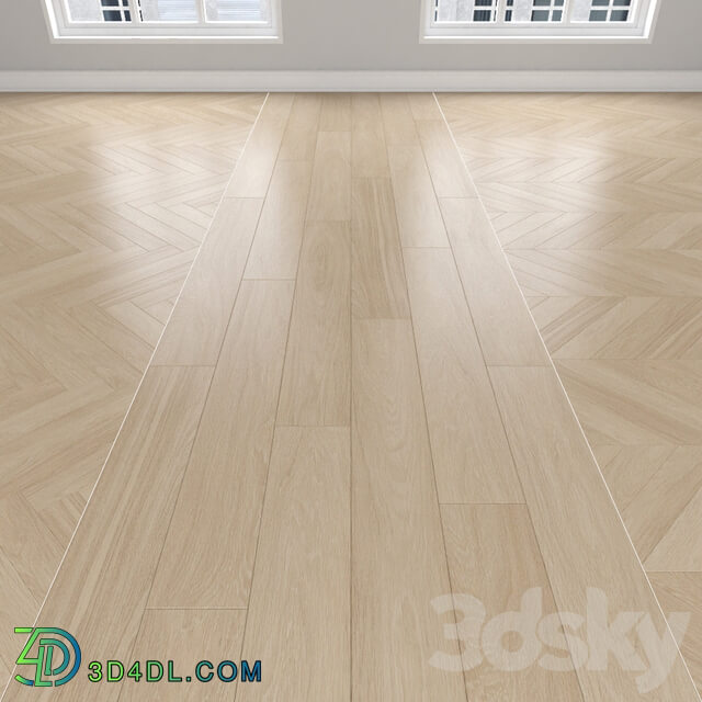 Wood Parquet Oak cream 3 types herringbone linear chevron.